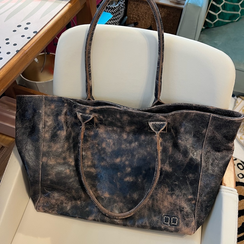 BED STU CERSEI CONVERTIBLE LEATHER TOTE IN BLACK LUX